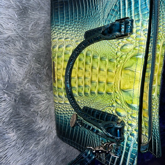 Brahmin Large Finley Satchel/Shoulder Bag Zesty Green Ombre Melbourne& wallet - Picture 10 of 14